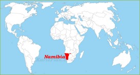 Namibia auf der Weltkarte