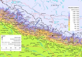 Physische landkarte von Nepal