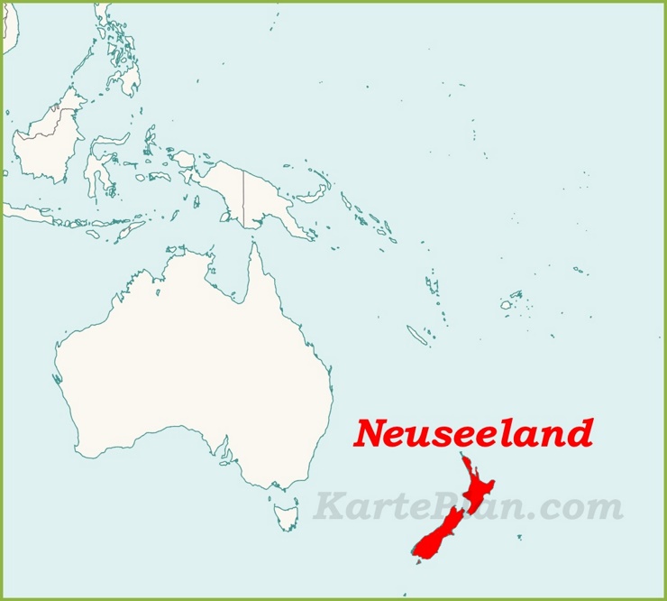 Neuseeland auf der karte Ozeaniens