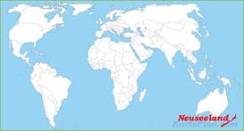 Neuseeland auf der Weltkarte