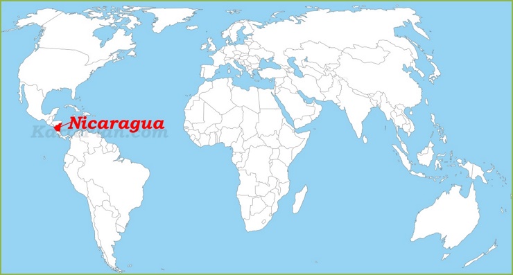 Nicaragua auf der Weltkarte