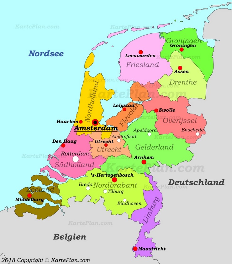 Niederlande politische karte