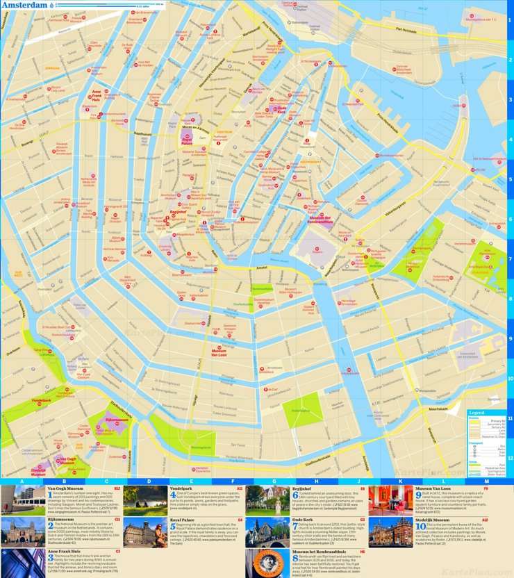 Touristischer stadtplan von Amsterdam