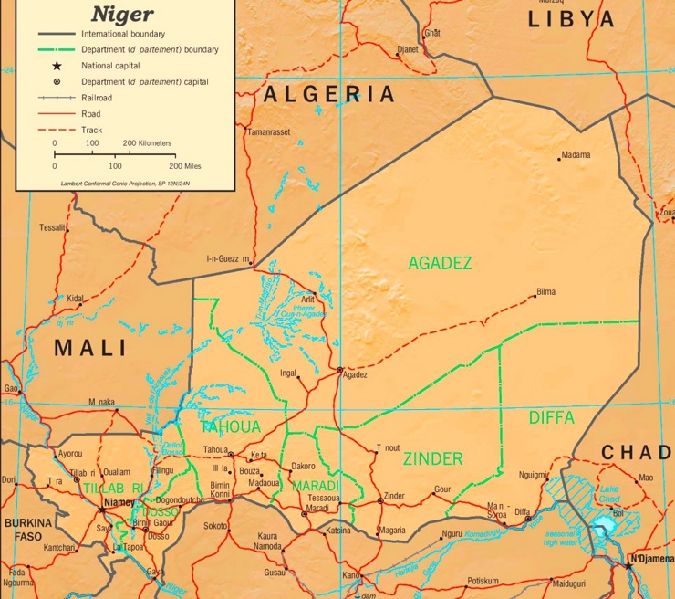 Niger politische karte
