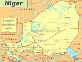 Straßenkarte von Niger