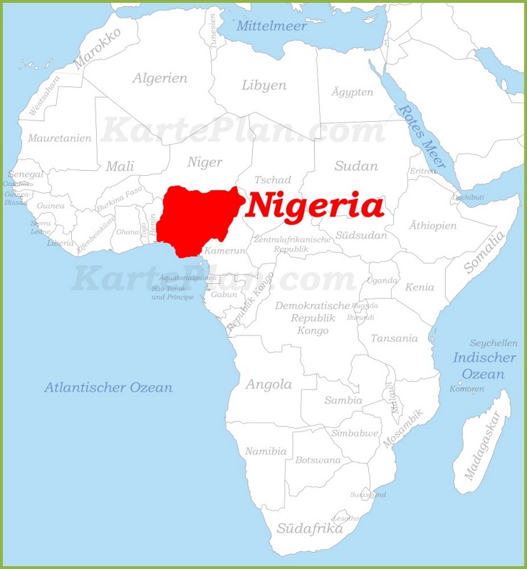 Nigeria auf der karte Afrikas