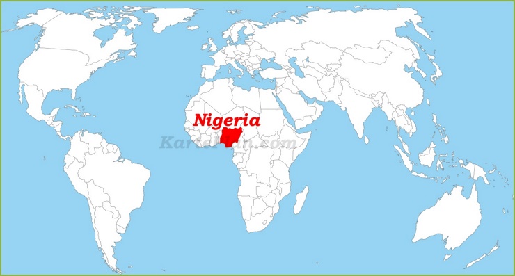 Nigeria auf der Weltkarte
