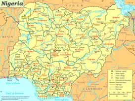 Nigeria politische karte