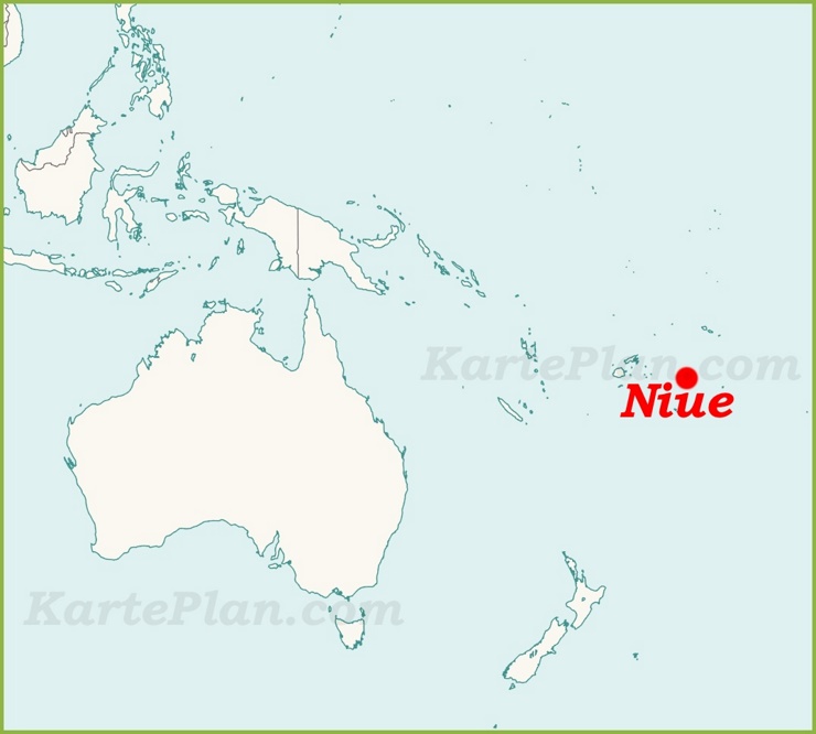 Niue auf der karte Ozeaniens