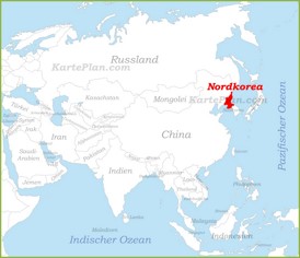 Nordkorea auf der karte Asiens