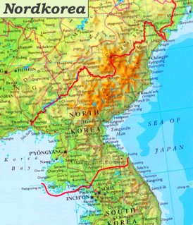 Nordkorea karte mit städten