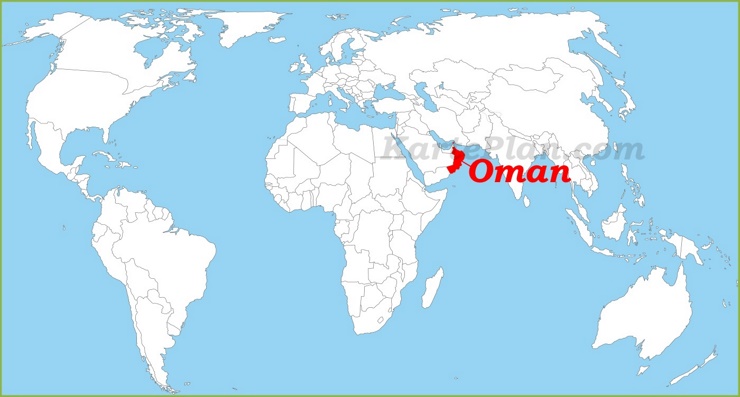 Oman auf der Weltkarte