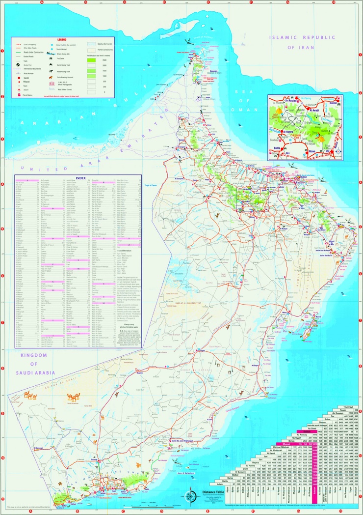 Oman touristische karte