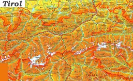 Detaillierte karte von Tirol