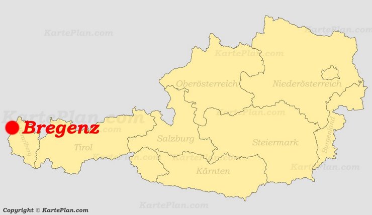 Bregenz auf der Österreich karte