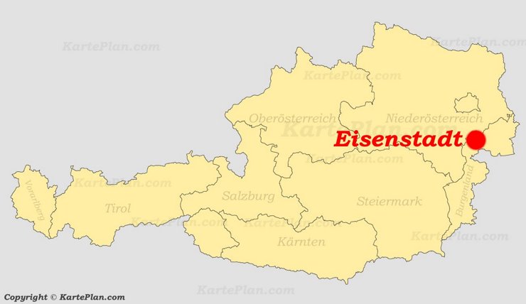 Eisenstadt auf der Österreich karte