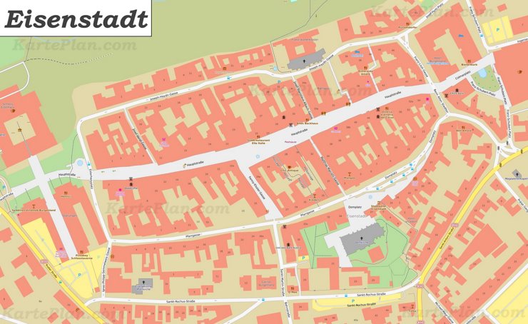 Karte von Eisenstadts Zentrum