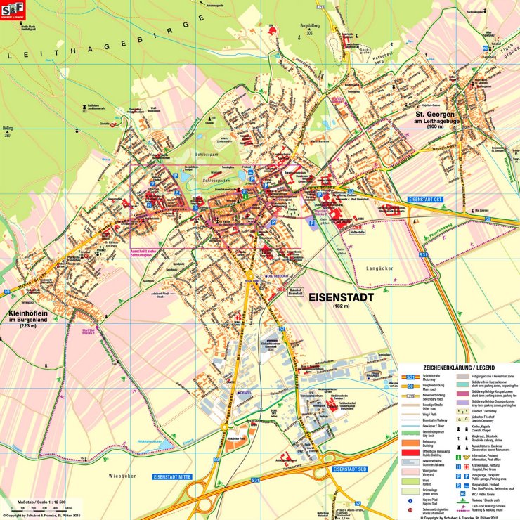 Touristischer stadtplan von Eisenstadt