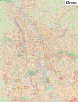 Große detaillierte stadtplan von Graz
