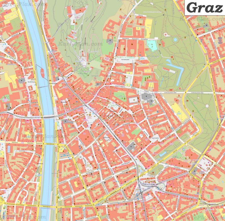 Karte von Graz Zentrum