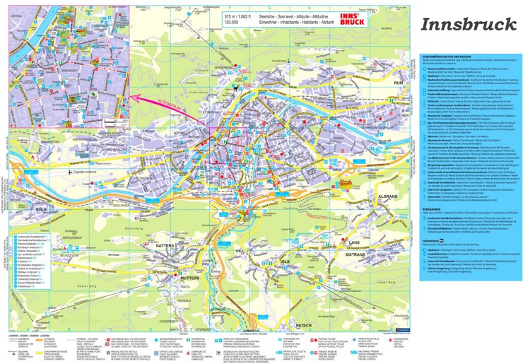 Touristischer stadtplan von Innsbruck