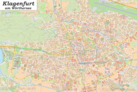 Große detaillierte stadtplan von Klagenfurt