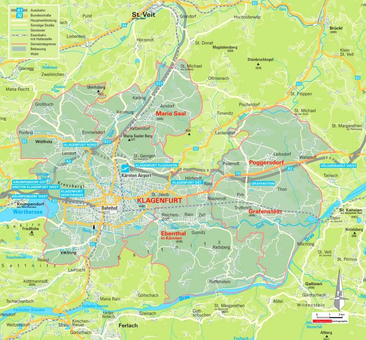 Region Klagenfurt Karte