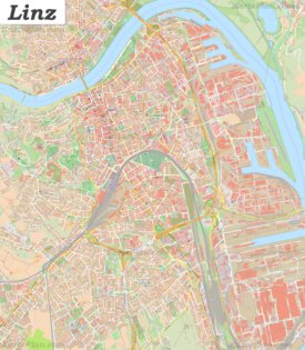 Große detaillierte stadtplan von Linz