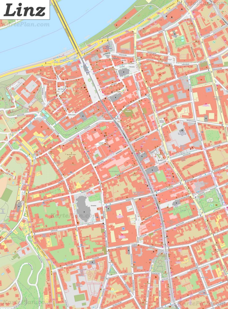 Karte von Linz Zentrum
