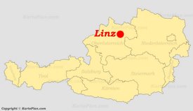 Linz auf der Österreich karte