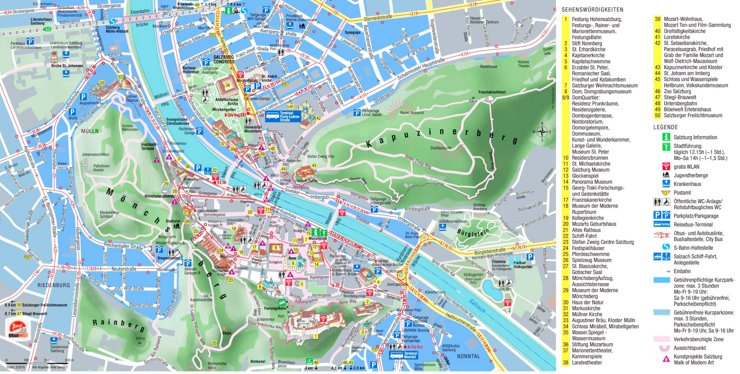 Altstadt Salzburg - Karte