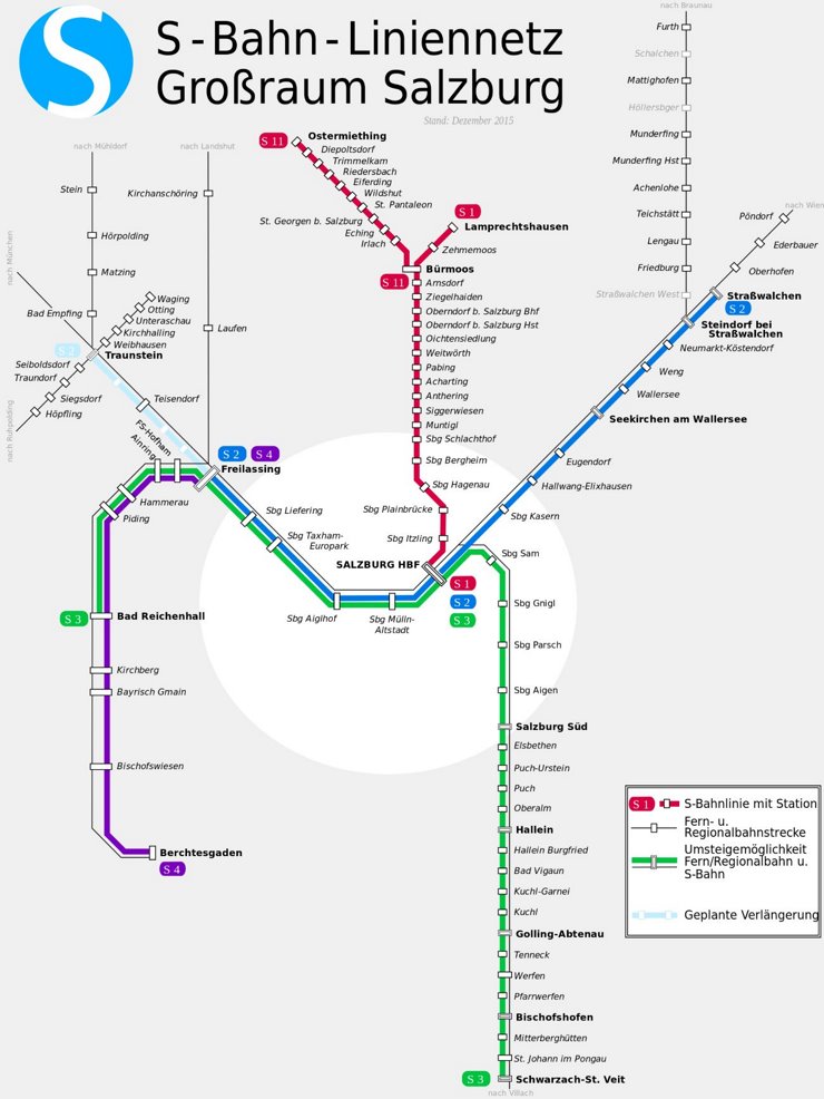S-Bahn Salzburg Netzplan