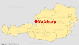 Salzburg auf der Österreich karte