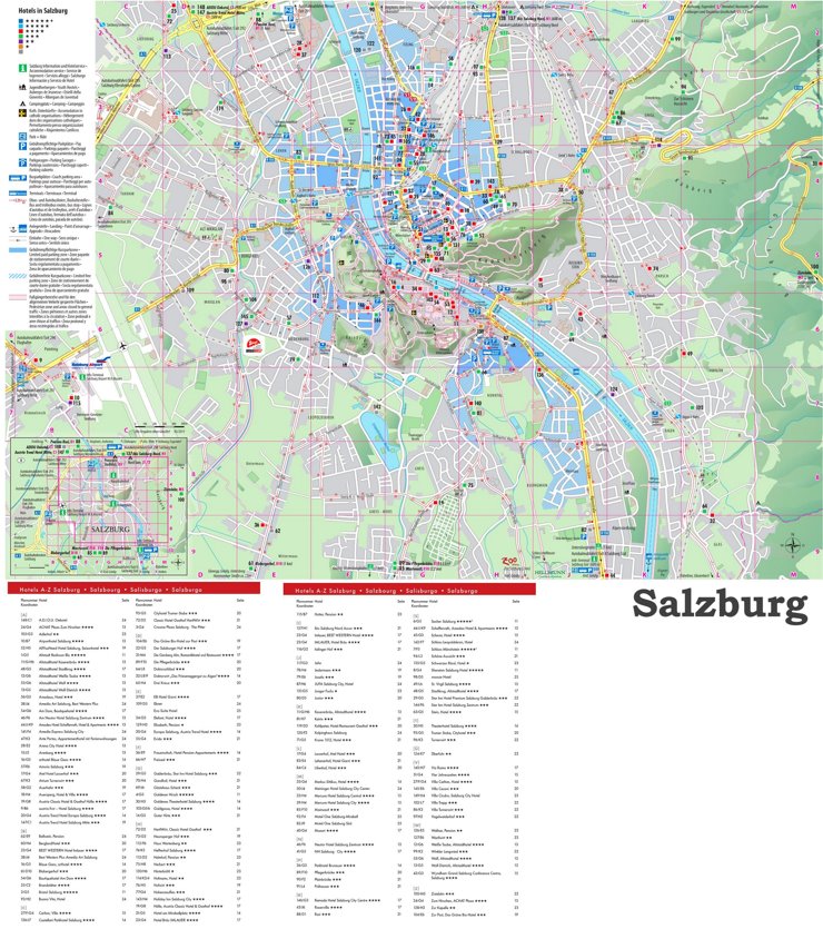 Stadtplan Salzburg mit hotels