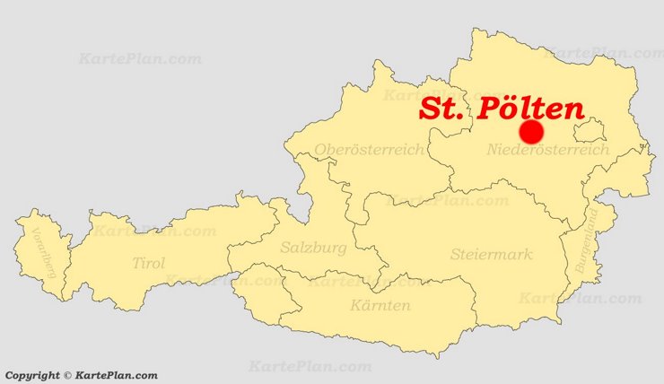 St. Pölten auf der Österreich karte