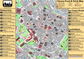 Stadtplan Wien mit restaurants