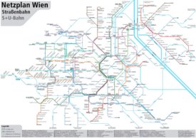 Wien Straßenbahn, S-Bahn und U-Bahn netzplan