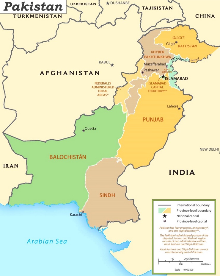 Pakistan politische karte