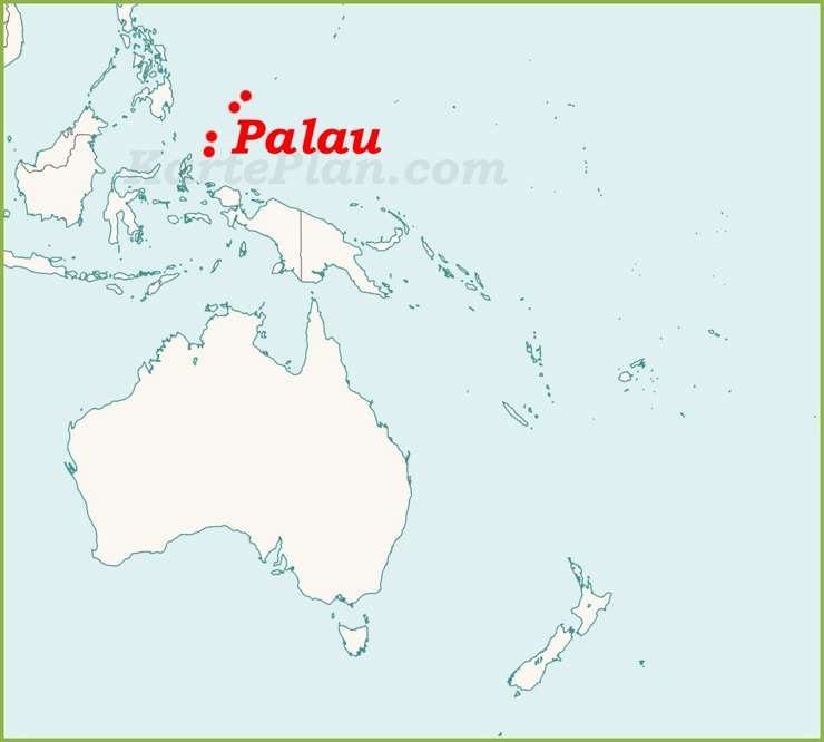 Palau auf der karte Ozeaniens