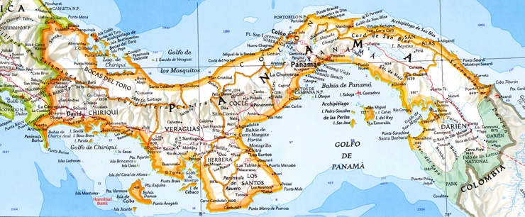 Panama karte mit Städten