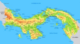 Physische landkarte von Panama