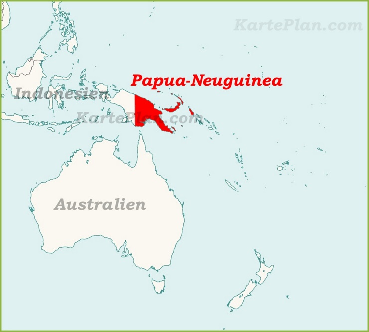 Papua-Neuguinea auf der karte Ozeaniens