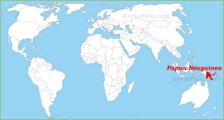 Papua-Neuguinea auf der Weltkarte