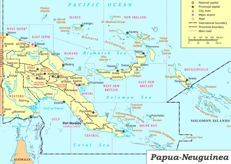 Papua-Neuguinea politische karte
