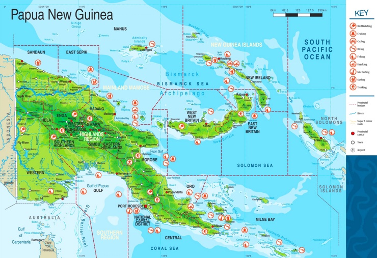 Papua-Neuguinea touristische karte
