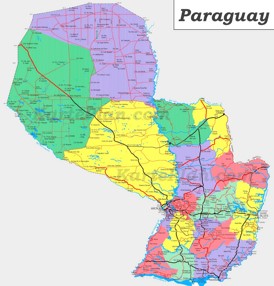Große detaillierte karte von Paraguay