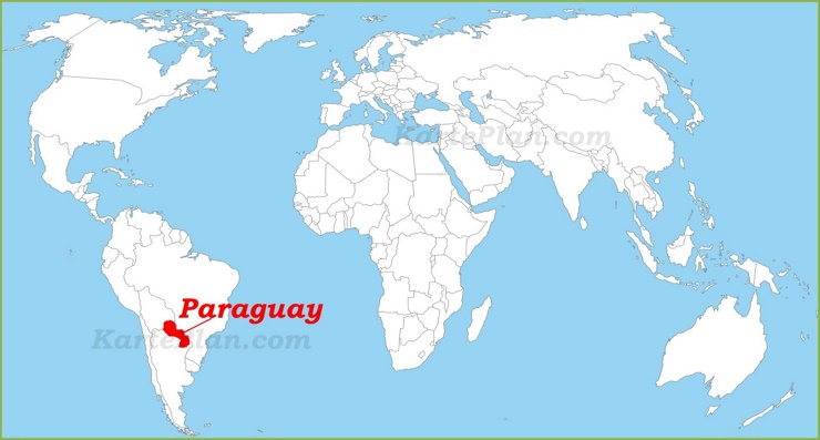 Paraguay auf der Weltkarte