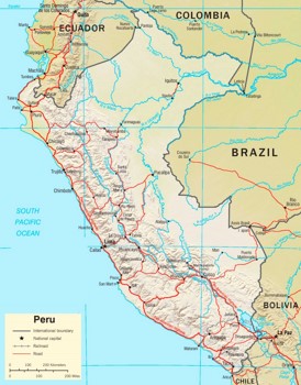 Straßenkarte von Peru