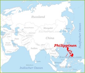 Philippinen auf der karte Asiens