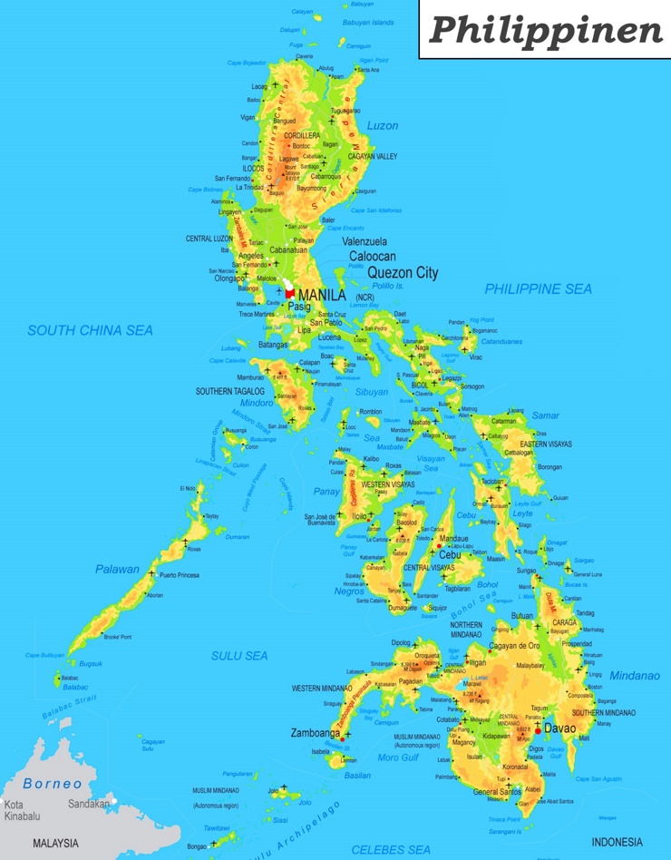 Physische landkarte von Philippinen